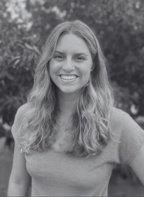 A greyscale portrait of Annika Perry | BCORP San Diego